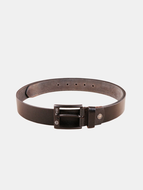 TnW Men Black Leather Formal Belt