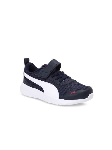 Puma Unisex Kids Navy Blue Colourblocked Sneakers