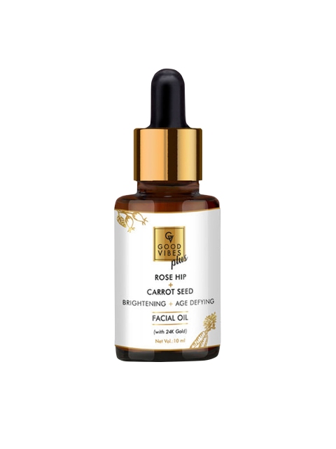 Good Vibes Brightening & Age Defying Facial Oil with 24K Gold 10 ml, Transparent