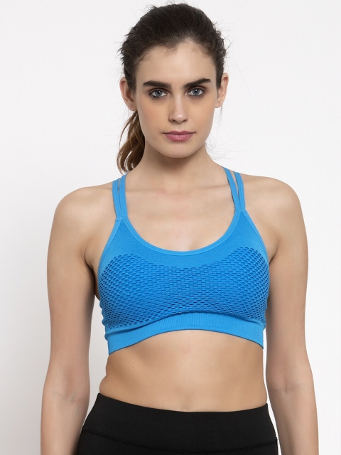MAKCLAN Blue Workout Bra Full Coverage Lightly Padded MK1803SBC