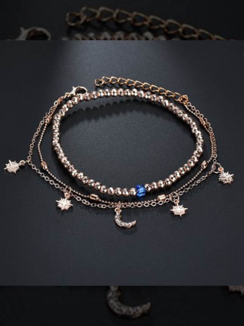 YoungWildFree Pack Of 2 Gold-Plated Anklets