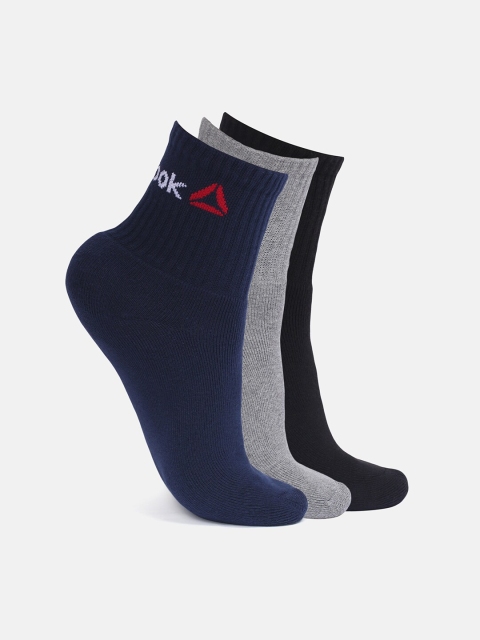 Reebok Men's Pack of 3 Ankle Length Socks, Black