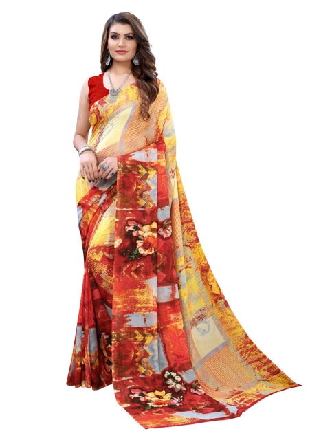 KALINI Multicoloured Printed Pure Georgette Saree, Multi