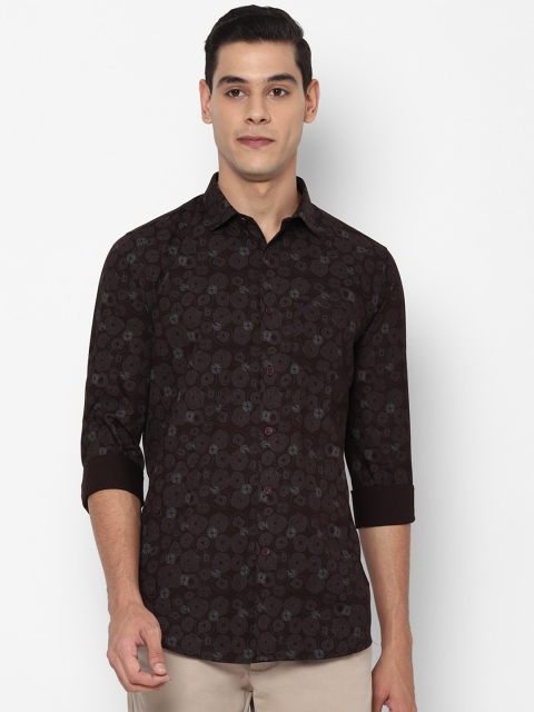 Allen Solly Men Brown Slim Fit Printed Casual Cotton Shirt