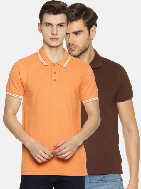 OBOW Men Brown 2 Polo Collar T-shirt