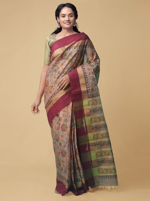 Unnati Silks Brown & Green Ethnic Motifs Zari Pure Cotton Mangalagiri Handloom Saree
Unnati Silks Brown & Green Ethnic Motifs Zari Pure Cotton Mangalagiri Handloom Saree