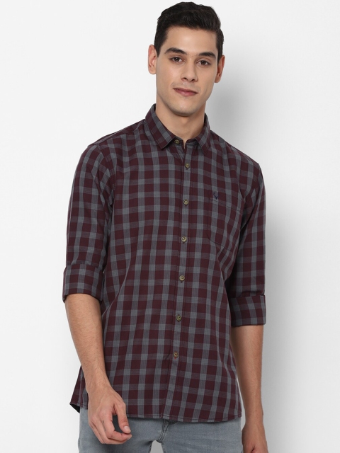 Solly Jeans Co Men Grey Checked Casual Shirt