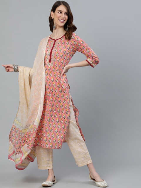 Jaipur Kurti Women Pink Bandhani Printed Pure Cotton Kurta with Trousers & With Dupatta
Jaipur Kurti Women Pink Bandhani Printed Pure Cotton Kurta with Trousers & With Dupatta