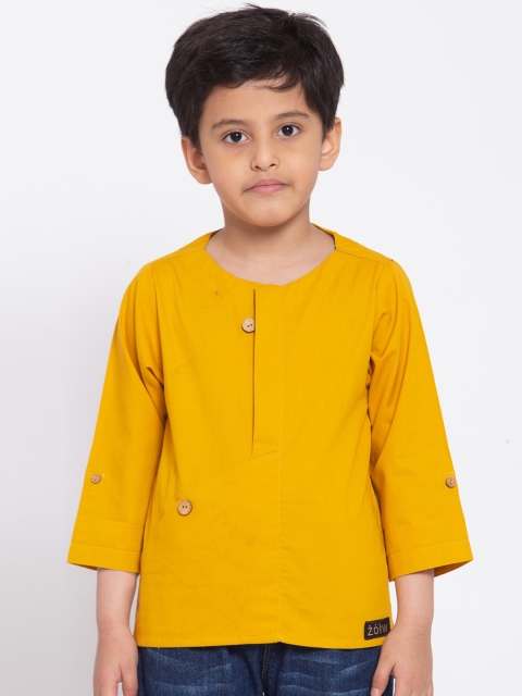 Zotw Unisex Kids Yellow Kurta