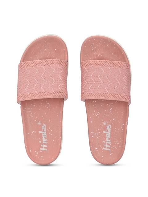 HIROLAS Women Pink & White Sliders