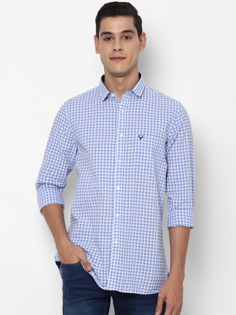 Allen Solly Men Blue Slim Fit Checked Casual Shirt