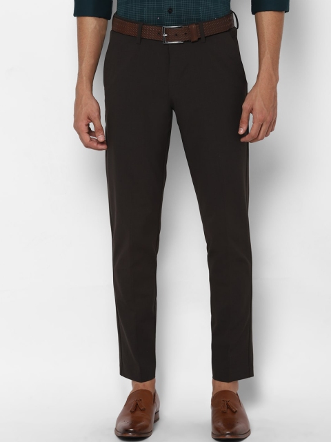 Allen Solly Men Brown Checked Slim Fit Regular Trousers