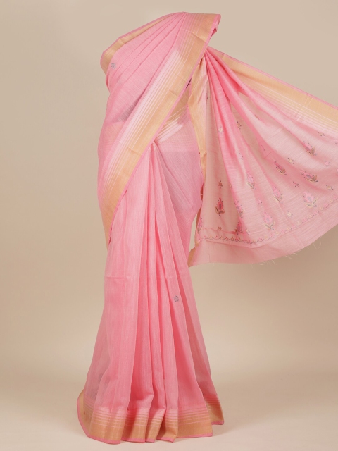Pothys Pink Pure Cotton Saree