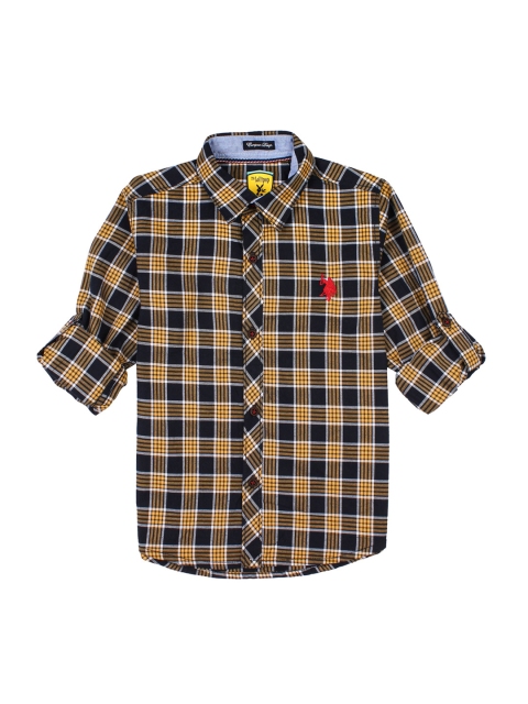 Lil Lollipop Boys Mustard Checked Casual Shirt