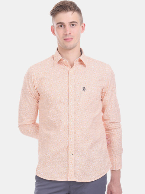U S Polo Assn Men Peach Printed Casual Shirt
U S Polo Assn Men Peach Printed Casual Shirt