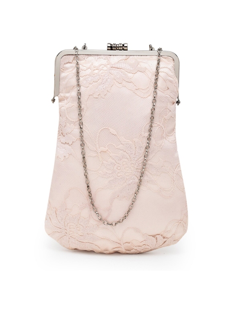 PRACCESSORII Pink Textured Buckle Detail Purse Clutch