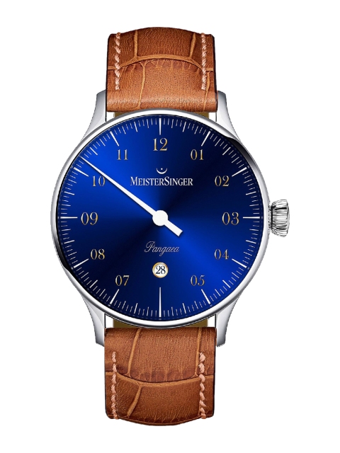 MEISTERSINGER Men Blue Dial & Brown Straps Analogue Multi Function Watch PMD908
