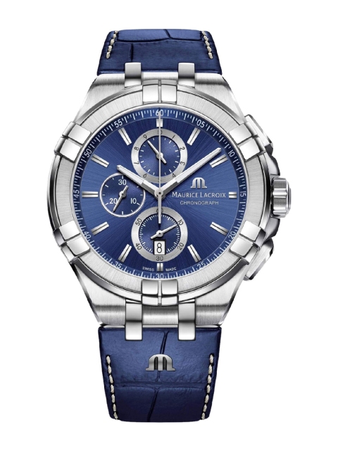 MAURICE LACROIX Men Dial & Blue Leather Straps Chronograph Watch AI1018-SS001-430-1-Blue
MAURICE LACROIX Men Dial & Blue Leather Straps Chronograph Watch AI1018-SS001-430-1-Blue