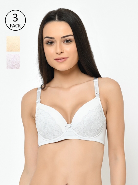 Cosmo Lady Pack Of 3 Cream-Coloured Lace Lightly Padded Non Wired Maternity Bras LB8C07
Cosmo Lady Pack Of 3 Cream-Coloured Lace Lightly Padded Non Wired Maternity Bras LB8C07