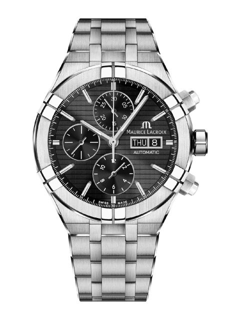 MAURICE LACROIX Men Black Automatic Motion Analogue Watch AI6038-SS002-330-1