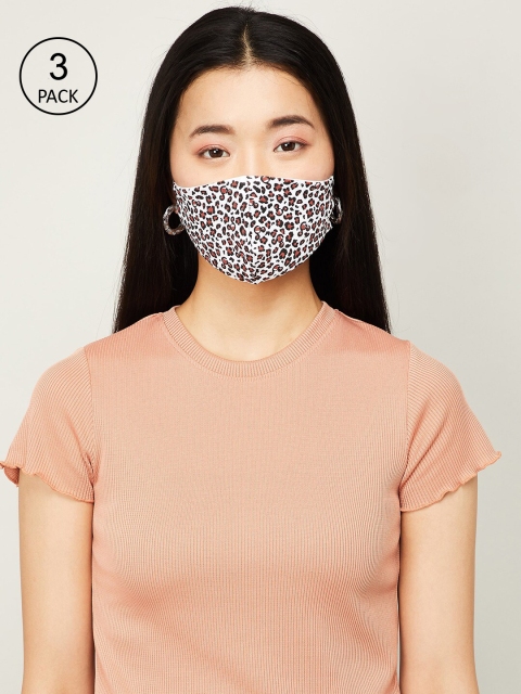 Ginger by Lifestyle Women Pack Of 3 2-Ply Reusable Cloth Masks, White