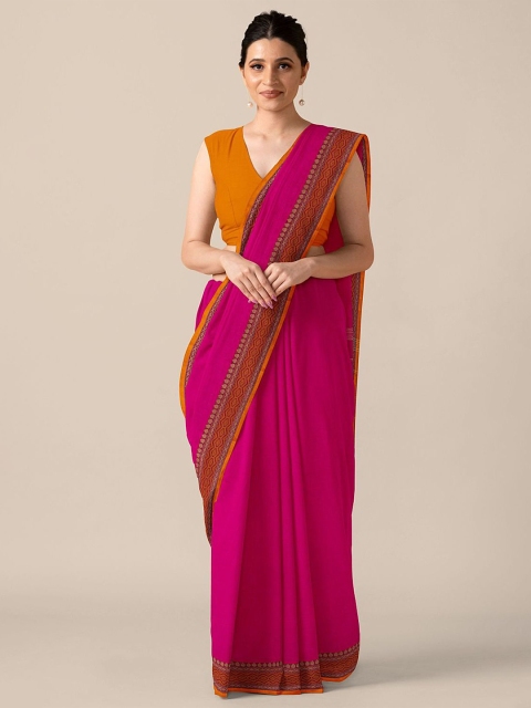 Taneira Pink Pure Cotton Chettinad Saree