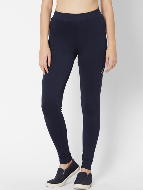 Sweet Dreams Women Navy Blue Solid Sport Tights