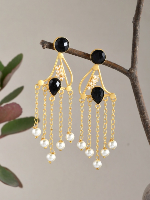 Silvermerc Designs Black Contemporary Drop Earrings