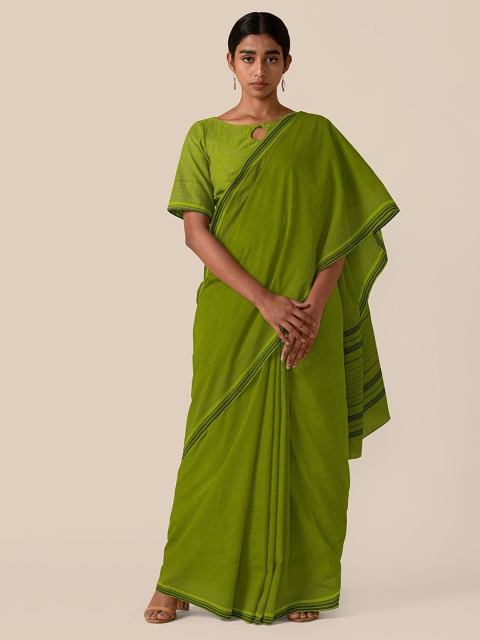 Taneira Olive Pure Cotton Mangalagiri Saree