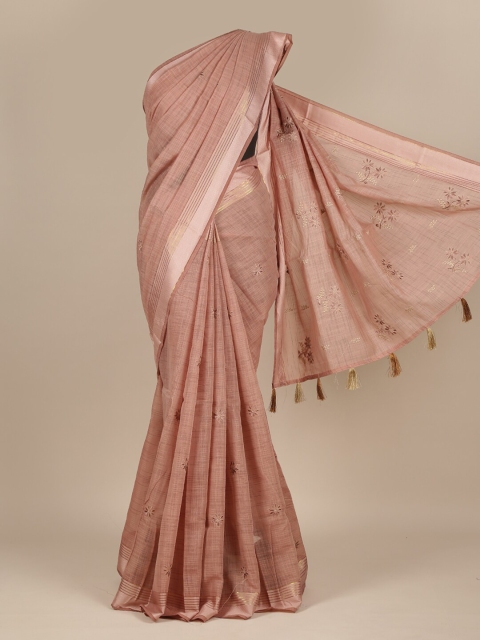 Pothys Pink Checked Zari Pure Cotton Saree