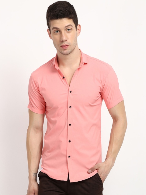 V2 Value & Variety Men Pink Slim Fit Casual Shirt