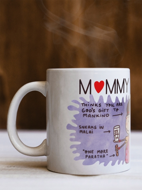 Bigsmall White Mommy Love Printed Mug