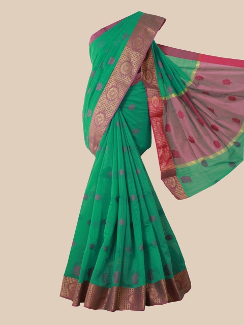 Pothys Green & Pink Woven Design Saree