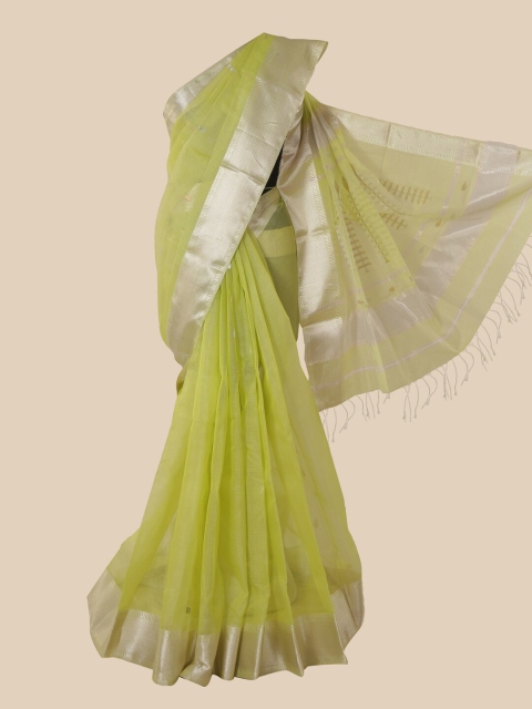 Pothys Green Woven Design Maheshwari Saree