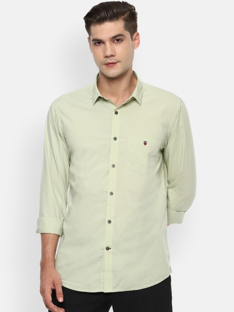 Louis Philippe Sport Men Olive Slim Fit Casual Cotton Shirt