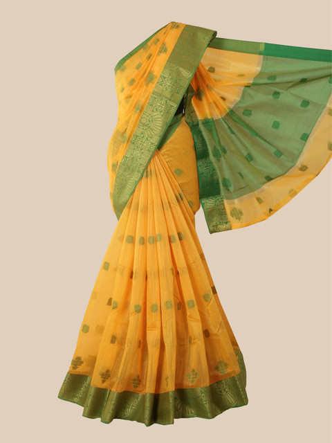 Pothys Yellow & Green Ethnic Motifs Zari Printed Saree
Pothys Yellow & Green Ethnic Motifs Zari Printed Saree