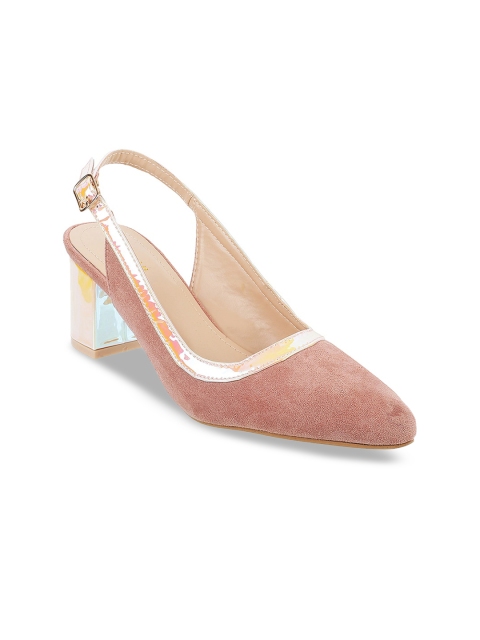 Mochi Pink Block Pumps with Buckles