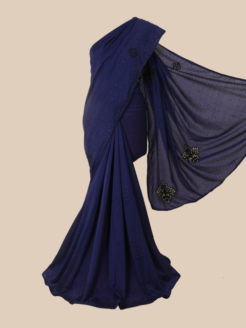Pothys Navy Blue Art Silk Saree