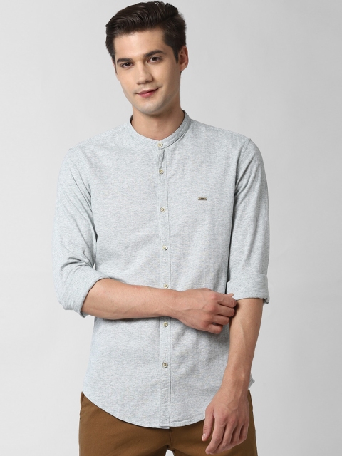 Peter England Casuals Men Grey Slim Fit Casual Shirt
