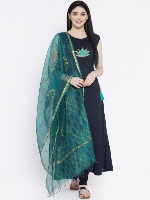 studio rasa Women Navy Blue & Green Floral Panelled Kurta with Trousers & Dupatta
studio rasa Women Navy Blue & Green Floral Panelled Kurta with Trousers & Dupatta