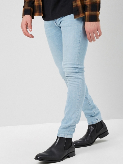 FOREVER 21 Men Blue Stretchable Jeans