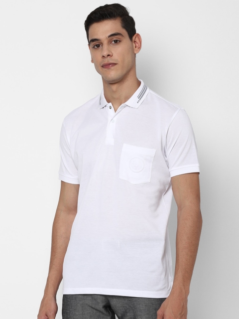 Allen Solly Men White Polo Collar T-shirt