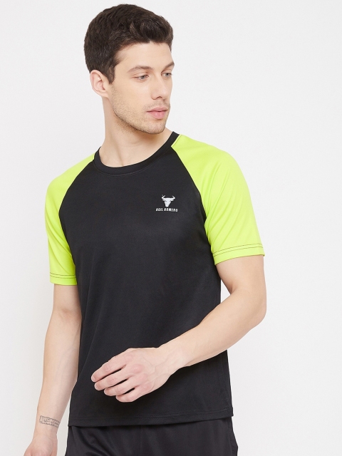 AGIL ARMERO Men Black Solid GYM INFLUNCER ENERGY Training T-shirt