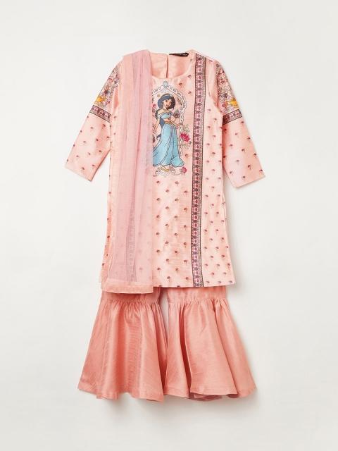 Melange by Lifestyle Girls Pink Pure Cotton Indie Princess Kurta with Sharara & Dupatta
Melange by Lifestyle Girls Pink Pure Cotton Indie Princess Kurta with Sharara & Dupatta