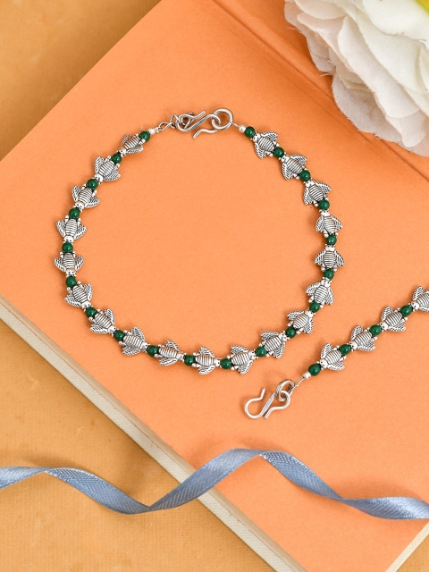 Silvermerc Designs Set of 2 Hand Crafted Silver Toned Green Beads Evil Eye Beach Anklets
Silvermerc Designs Set of 2 Hand Crafted Silver Toned Green Beads Evil Eye Beach Anklets