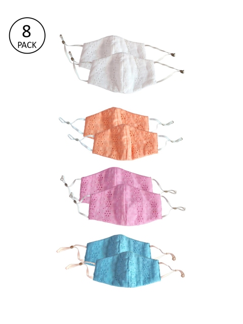 Bellofox Pack Of 8 Solid 3-Ply Reusable Chikan Pure Cotton Protective Outdoor Masks, Pink
Bellofox Pack Of 8 Solid 3-Ply Reusable Chikan Pure Cotton Protective Outdoor Masks, Pink