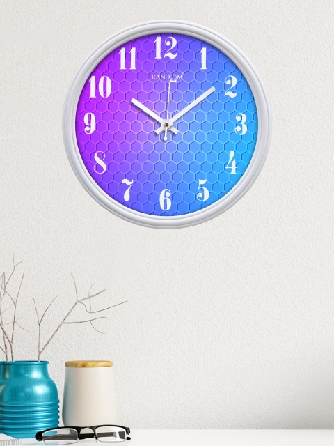 RANDOM Blue & Purple Printed Contemporary Wall Clock