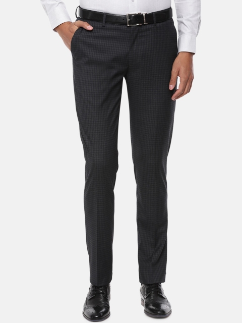 Louis Philippe Men Grey Slim Fit Formal Trousers