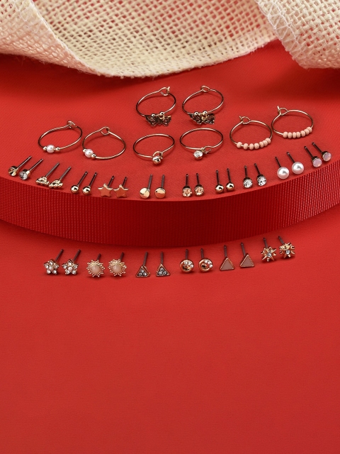 Accessorize Set of 20 Geometric Gold-Plated Earrings