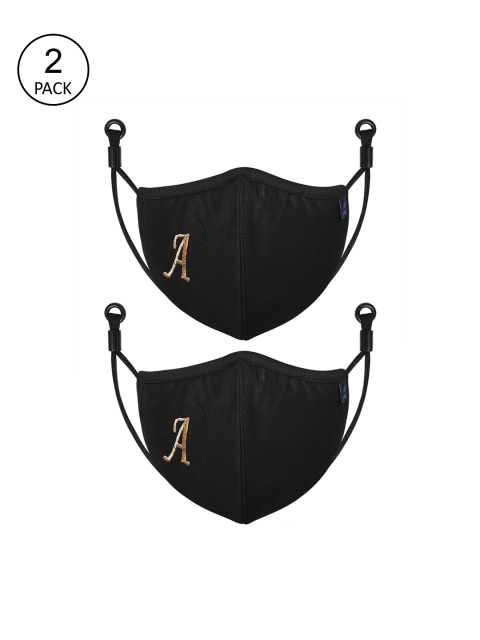 CENWELL Unisex Pack Of 2 Black & Gold-Toned Alphabet A Printed 6-Ply Reusable Cloth Masks
CENWELL Unisex Pack Of 2 Black & Gold-Toned Alphabet A Printed 6-Ply Reusable Cloth Masks